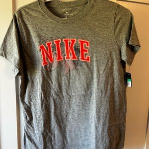 NWT - Cute girls XL athletic t shirt - gray/pink